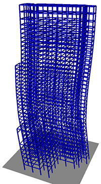超高層建築物の詳細な骨組解析モデル